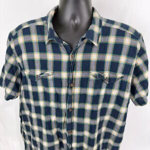 Patagonia Organic Cotton Plaid Short Sleeve Button Up Shirt Men's XXL